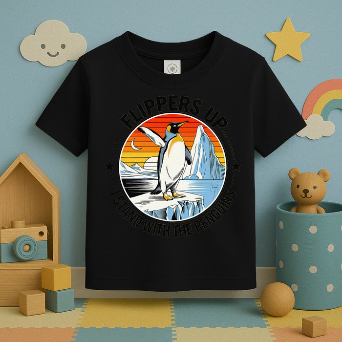 Flippers Up I Stand With The Penguins Arctic Pride Fan Toddler T-Shirt