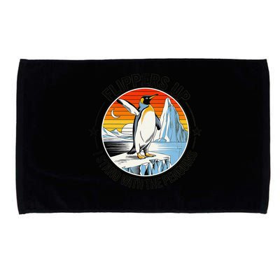 Flippers Up I Stand With The Penguins Arctic Pride Fan Microfiber Hand Towel