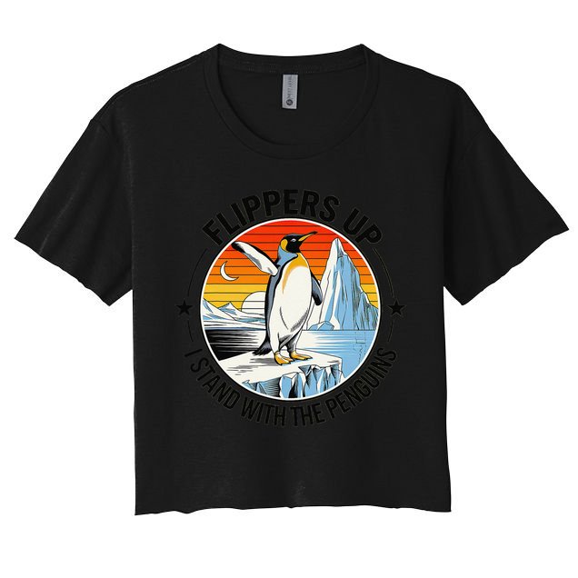 Flippers Up I Stand With The Penguins Arctic Pride Fan Crop Top