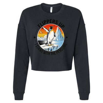 Flippers Up I Stand With The Penguins Arctic Pride Fan Cropped Pullover Crew