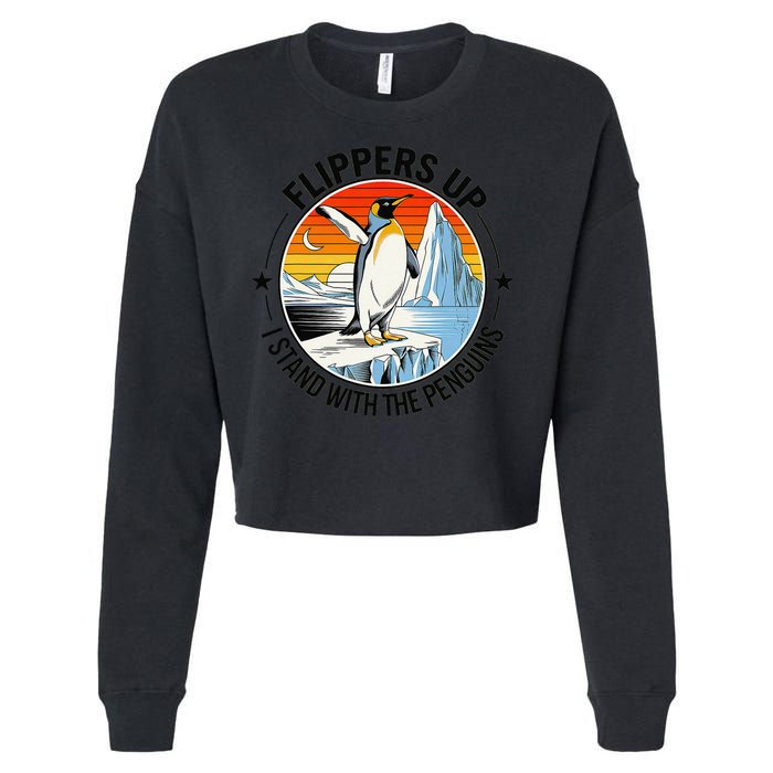 Flippers Up I Stand With The Penguins Arctic Pride Fan Cropped Pullover Crew