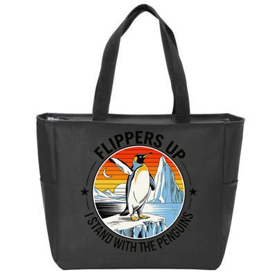 Flippers Up I Stand With The Penguins Arctic Pride Fan Zip Tote Bag