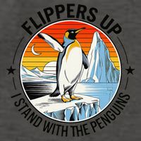Flippers Up I Stand With The Penguins Arctic Pride Fan Vector Backpack