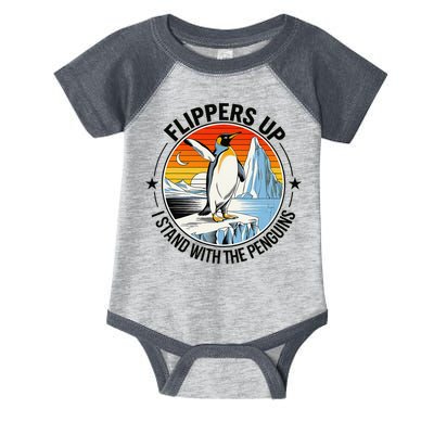 Flippers Up I Stand With The Penguins Arctic Pride Fan Infant Baby Jersey Bodysuit
