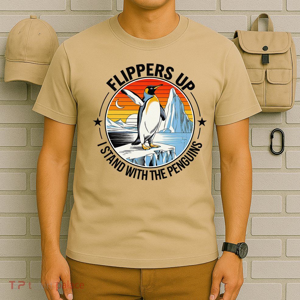 Flippers Up I Stand With The Penguins Arctic Pride Fan T-Shirt
