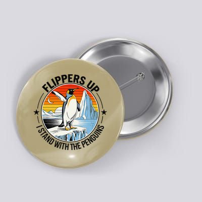 Flippers Up I Stand With The Penguins Arctic Pride Fan Button