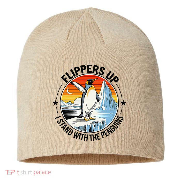 Flippers Up I Stand With The Penguins Arctic Pride Fan Sustainable Beanie