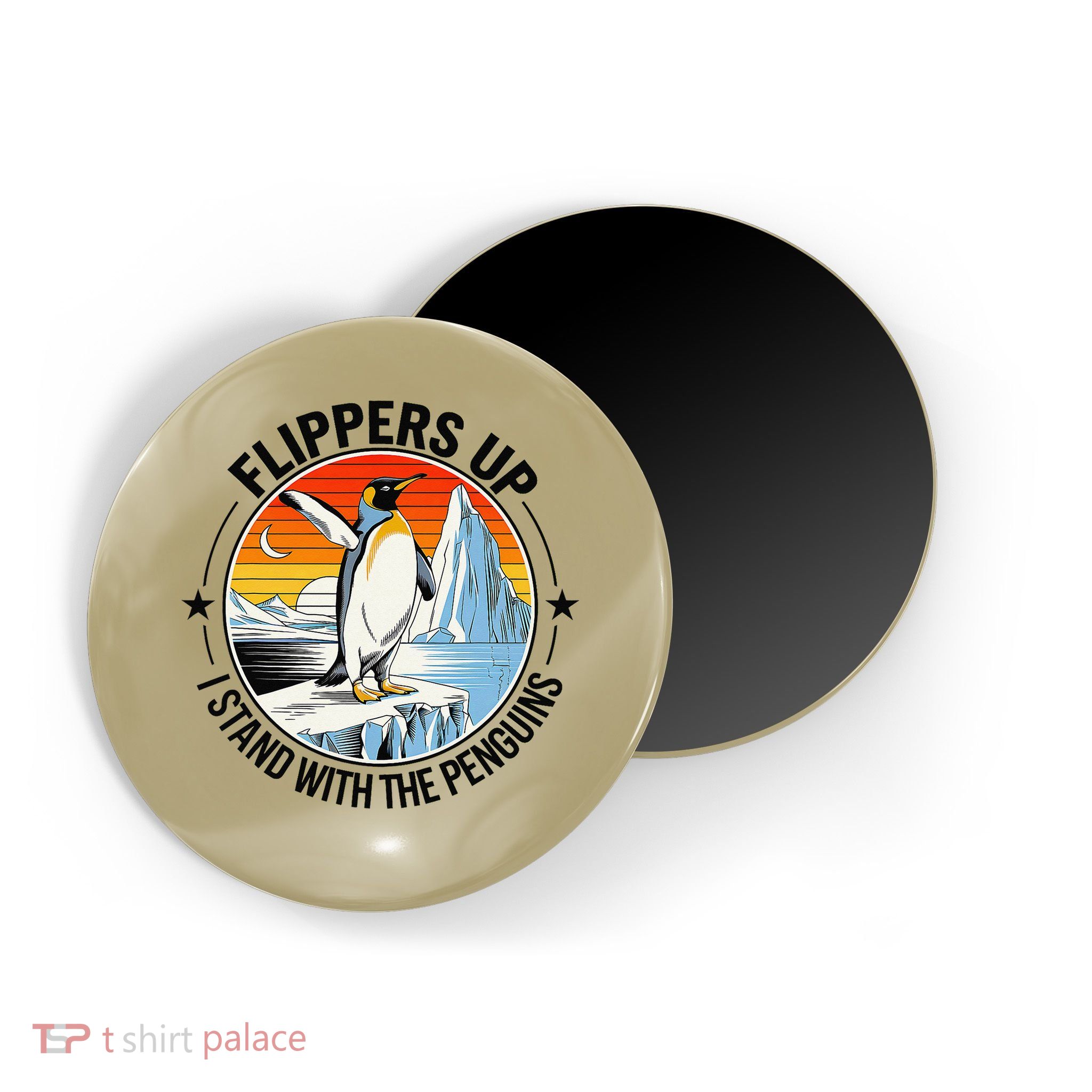 Flippers Up I Stand With The Penguins Arctic Pride Fan Magnet