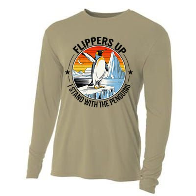 Flippers Up I Stand With The Penguins Arctic Pride Fan Cooling Performance Long Sleeve Crew