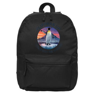 Flippers Up I Stand With The Penguins  16 in Basic Backpack