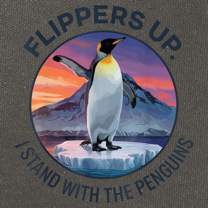Flippers Up I Stand With The Penguins  Cotton Canvas Backpack