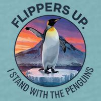 Flippers Up I Stand With The Penguins  Sueded Cloud Jersey T-Shirt
