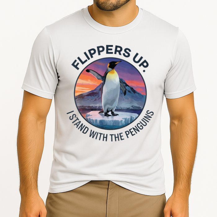 Flippers Up I Stand With The Penguins  Performance Shirt