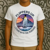 Flippers Up I Stand With The Penguins  T-Shirt