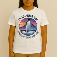 Flippers Up I Stand With The Penguins  T-Shirt