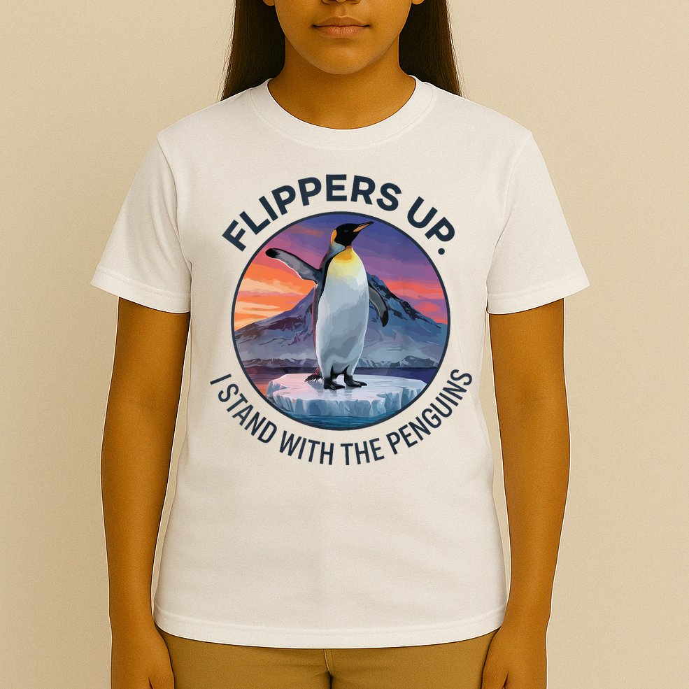 Flippers Up I Stand With The Penguins  T-Shirt