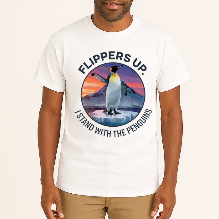 Flippers Up I Stand With The Penguins  Tall T-Shirt