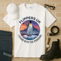 Flippers Up I Stand With The Penguins  Tall T-Shirt