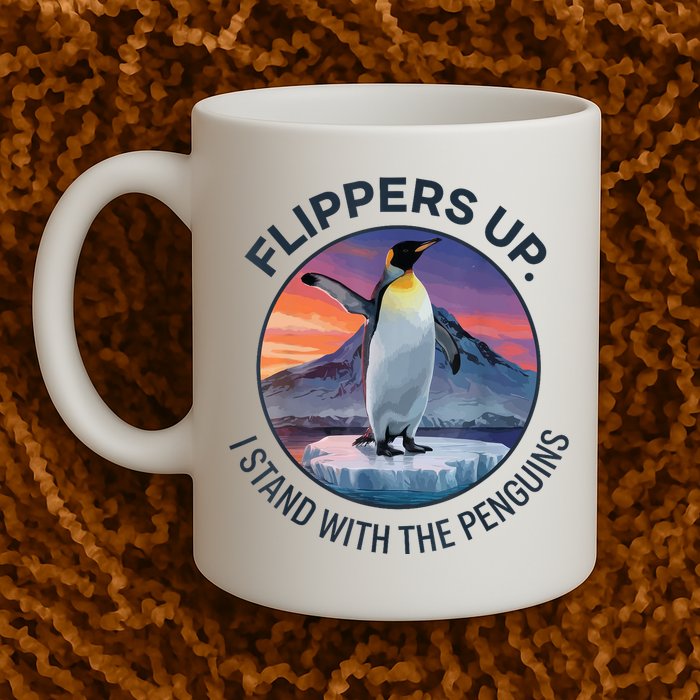 Flippers Up I Stand With The Penguins  Mug