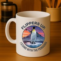 Flippers Up I Stand With The Penguins  Mug