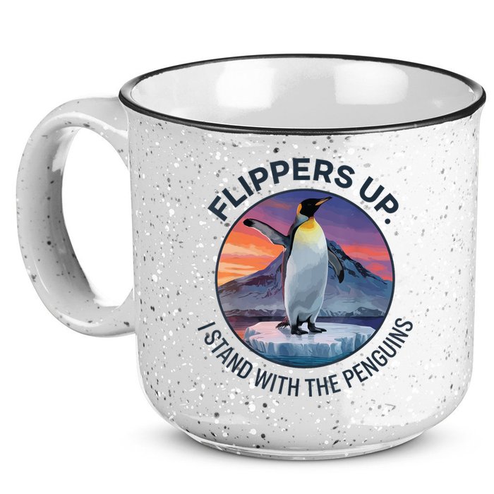 Flippers Up I Stand With The Penguins  15oz Campfire Ceramic Mug
