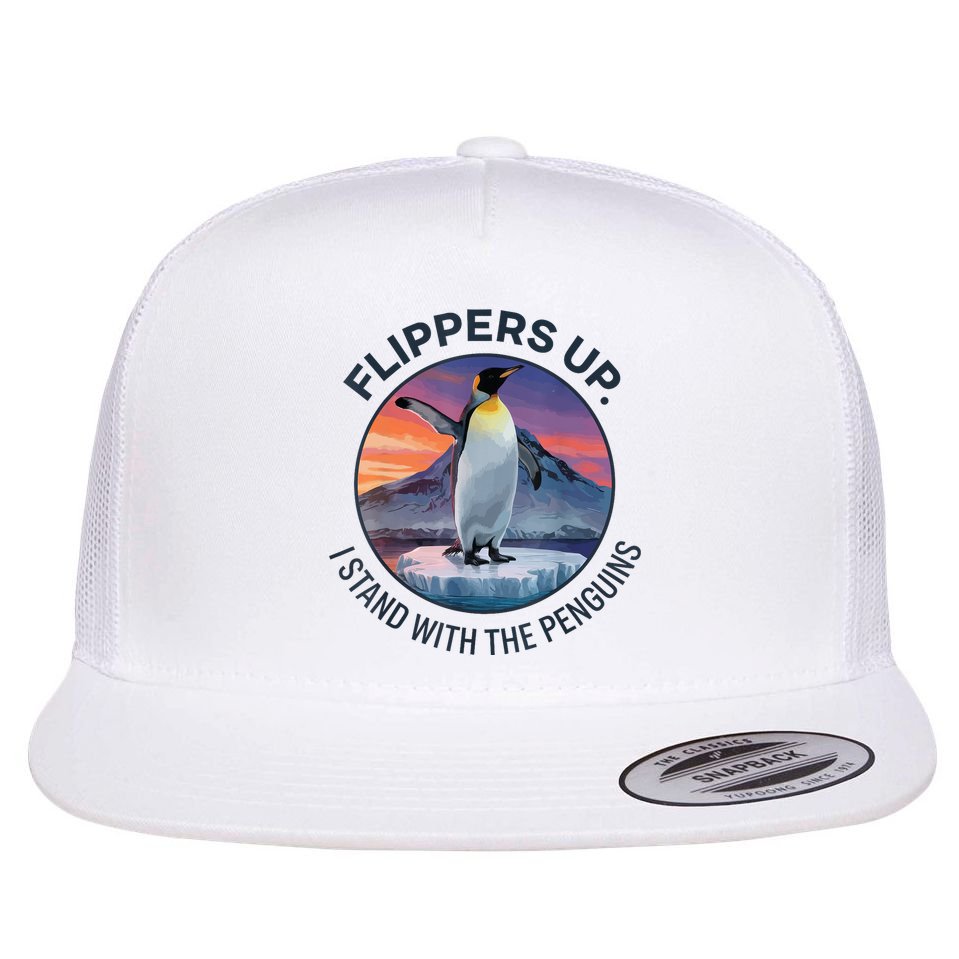 Flippers Up I Stand With The Penguins  Flatbill Hat