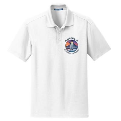 Flippers Up I Stand With The Penguins  Dry Zone Grid Polo