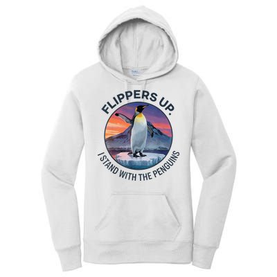 Flippers Up I Stand With The Penguins  Women's Pullover Hoodie