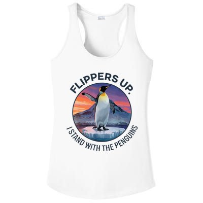 Flippers Up I Stand With The Penguins  Ladies PosiCharge Competitor Racerback Tank