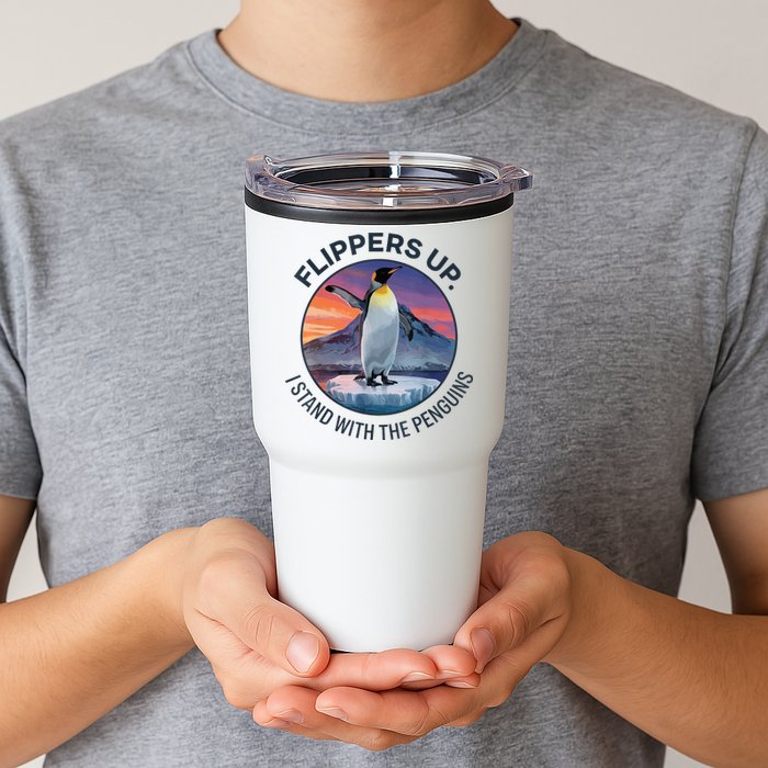 Flippers Up I Stand With The Penguins  Tumbler