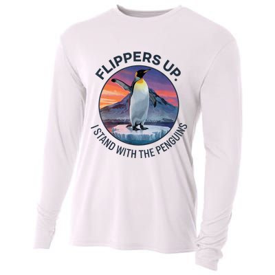 Flippers Up I Stand With The Penguins  Cooling Performance Long Sleeve Crew