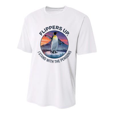Flippers Up I Stand With The Penguins  Youth Performance Sprint T-Shirt