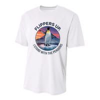 Flippers Up I Stand With The Penguins  Youth Performance Sprint T-Shirt