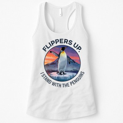Flippers Up I Stand With The Penguins  Womens Tank Top