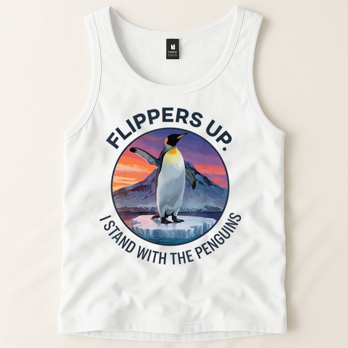 Flippers Up I Stand With The Penguins  Tank Top