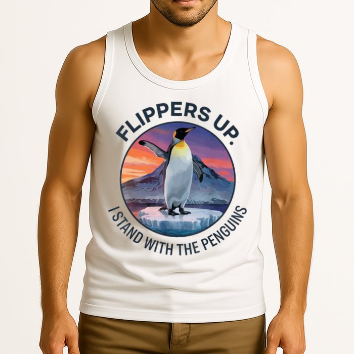 Flippers Up I Stand With The Penguins  Tank Top