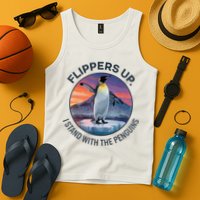 Flippers Up I Stand With The Penguins  Tank Top