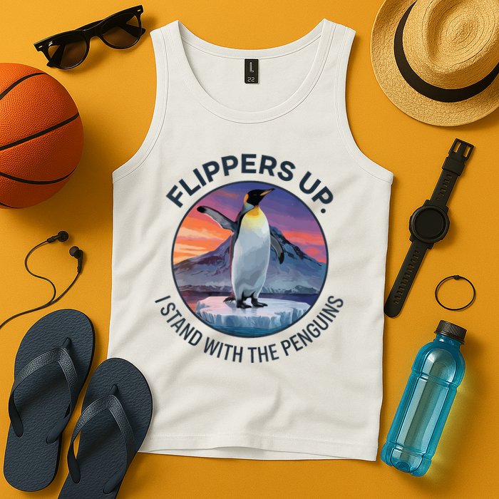 Flippers Up I Stand With The Penguins  Tank Top