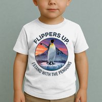 Flippers Up I Stand With The Penguins  Toddler T-Shirt