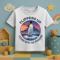 Flippers Up I Stand With The Penguins  Toddler T-Shirt