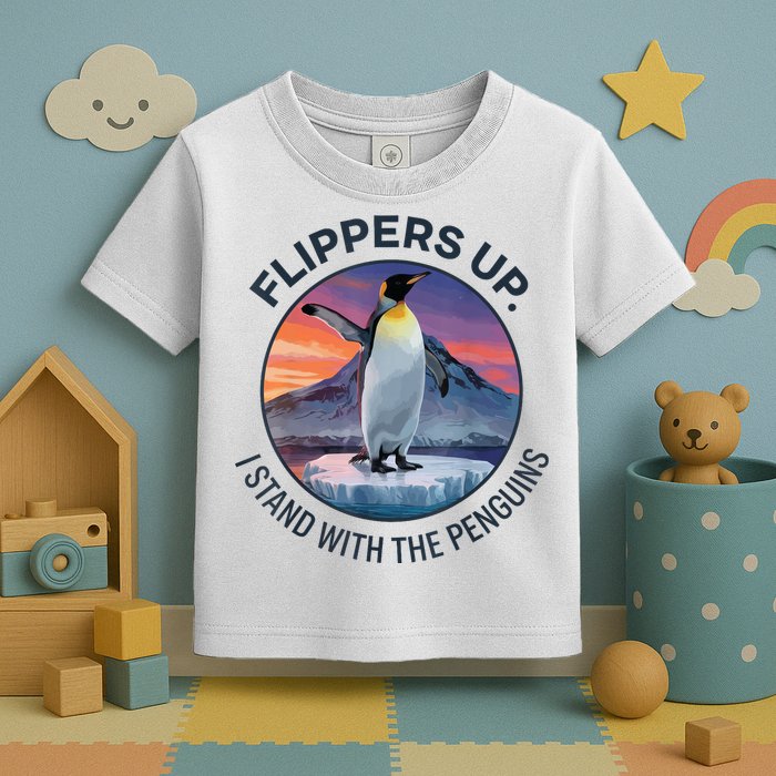 Flippers Up I Stand With The Penguins  Toddler T-Shirt