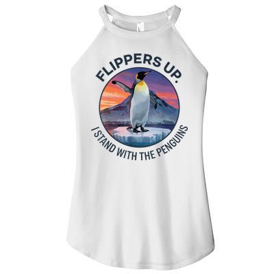 Flippers Up I Stand With The Penguins  Women's Perfect Tri Rocker Tank