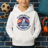 Flippers Up I Stand With The Penguins  Kids Hoodie