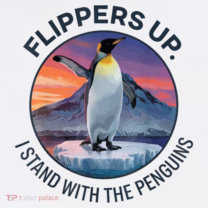 Flippers Up I Stand With The Penguins  Short Acrylic Beanie