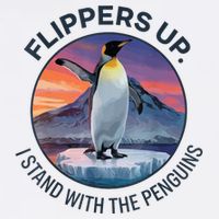 Flippers Up I Stand With The Penguins  Wool Snapback Cap