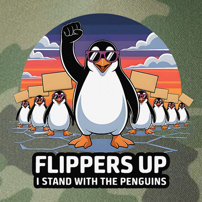 Flippers Up I Stand With Penguins Against Tariffs USA Legacy Tie Dye Trucker Hat