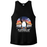 Flippers Up I Stand With Penguins Against Tariffs USA Ladies PosiCharge Tri-Blend Wicking Tank