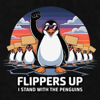 Flippers Up I Stand With Penguins Against Tariffs USA Ladies PosiCharge Tri-Blend Wicking Tank