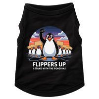 Flippers Up I Stand With Penguins Against Tariffs USA Doggie Tank