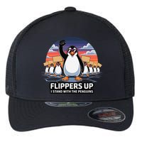 Flippers Up I Stand With Penguins Against Tariffs USA Flexfit Unipanel Trucker Cap